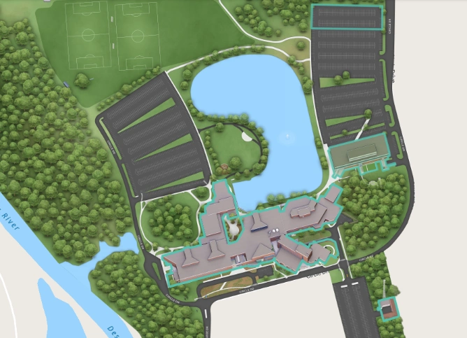 An image of Oakton College's interactive map.