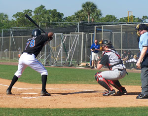 Baseball players on field