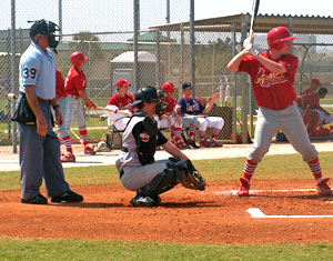 Baseball players on field