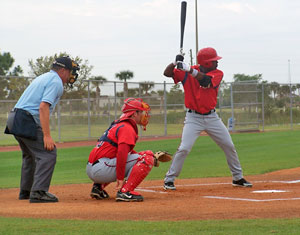 Baseball players on field