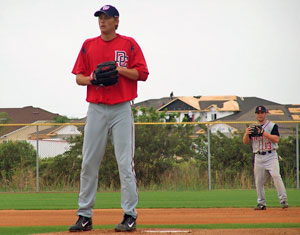 Baseball players on field